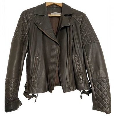 Pre-owned Gerard Darel Brown Leather Leather Jacket