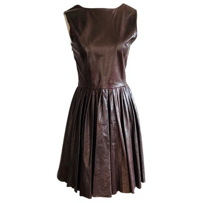 Pre-owned Trussardi Brown Leather Dress