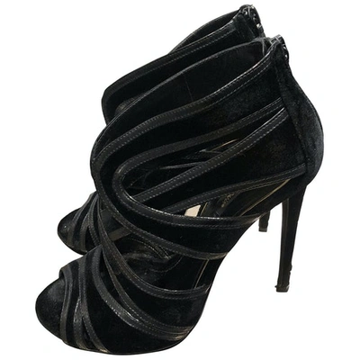 Pre-owned Dolce & Gabbana Velvet Sandals In Black