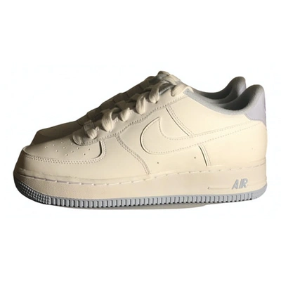Pre-owned Nike Air Force 1 Blue Leather Trainers