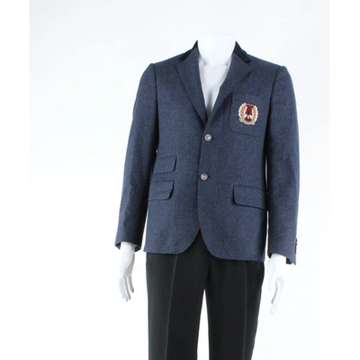 Pre-owned Gucci Wool Jacket In Navy