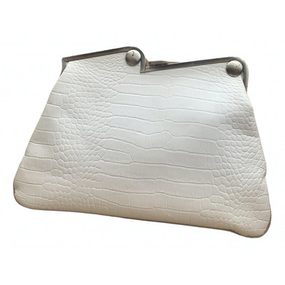 Pre-owned Just Cavalli Leather Handbag In White