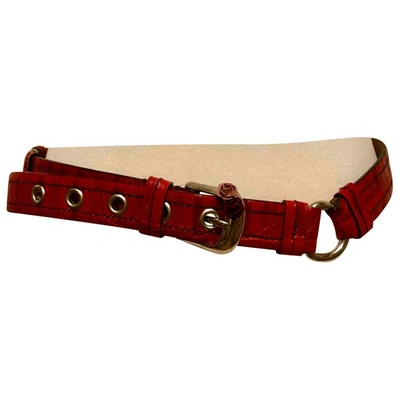 Pre-owned Miu Miu Burgundy Leather Belt