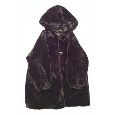 Pre-owned Escada Faux Fur Coat In Black