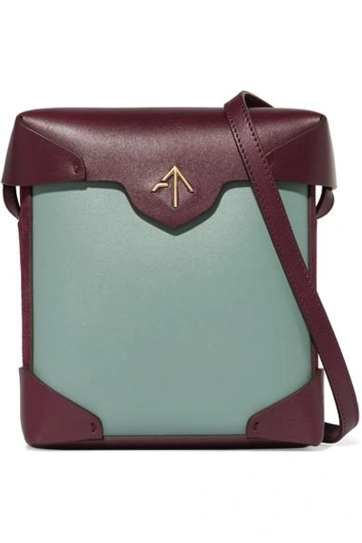 Manu Atelier Pristine Mini Two-tone Leather And Suede Shoulder Bag