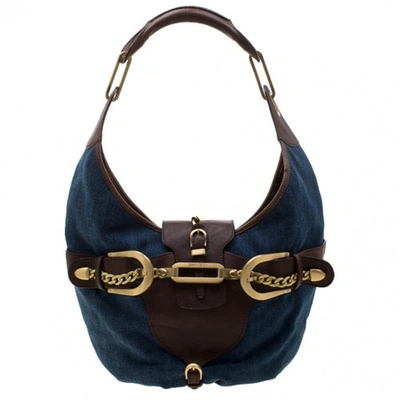 Pre-owned Jimmy Choo Blue Leather Handbag