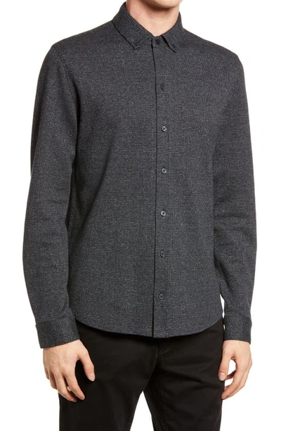 Vince Slim Fit Plaid Button-down Shirt In Heather Charcoal