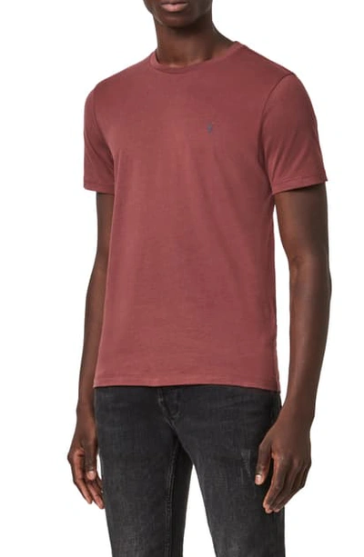 Allsaints Brace Crewneck T-shirt In Tuscan Red