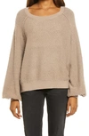 Free People Found My Friend Boucle Pullover In French Grey