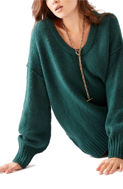 Free People Brookside Sweater In Pine Needle