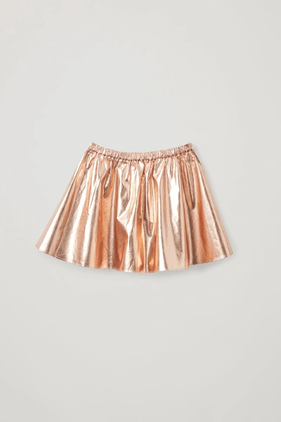 Cos Kids' Metallic Cotton Skirt In Brown