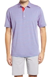Johnnie-o Smith Classic Fit Stripe Performance Polo In Riptide