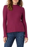 Liverpool Los Angeles Rib Knit Top In Dried Plum