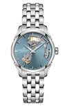 Hamilton Jazzmaster Open Heart Bracelet Watch, 36mm In Blue