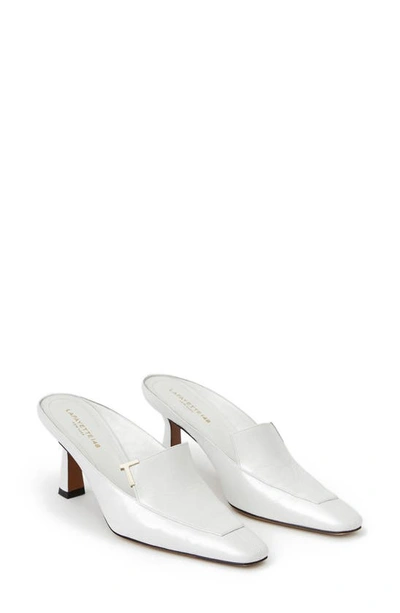 Lafayette 148 Ciara Leather Loafer Mules In White