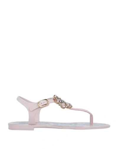 Dolce & Gabbana Toe Strap Sandals In Pink