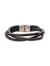 Eye Candy La Luke Titanium & Faux Leather Strand Bracelet