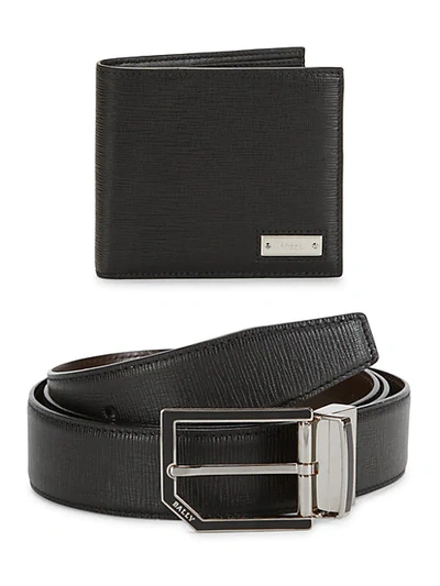 Bally 2-piece Leather Belt & Wallet Gift Box Set