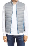 Johnnie-o Hudson Classic Quilted Nylon Vest In Light Grey