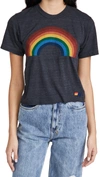 Aviator Nation Rainbow Boyfriend T-shirt In Charcoal