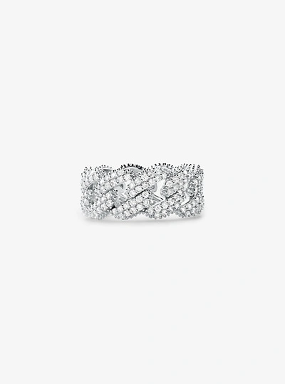 Michael Kors Precious Metal-plated Sterling Silver Pavé Curb Link Ring