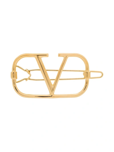 Valentino Garavani Gold Vlogo Hair Clip