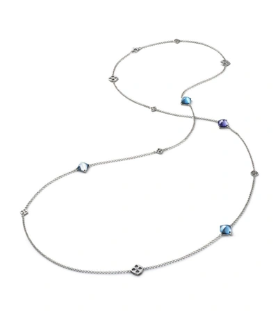 Baccarat Sterling Silver Mini Medicis Multicolor Long Necklace In Turquoise
