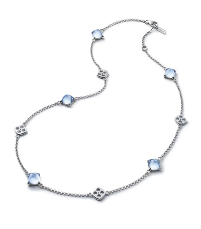 Baccarat Sterling Silver Mini Medicis Aqua Mirror Necklace In Turquoise