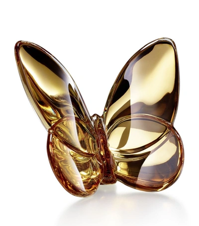 Baccarat Lucky Butterfly Gold Ornament In Multi