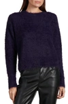Sanctuary Fuzzy Crewneck Sweater In Dark Grape