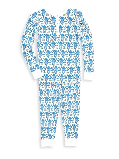 Roller Rabbit Kids' Little Boy's & Boy's 2-piece Monkey-print Pima Cotton Pajama Set In Blue