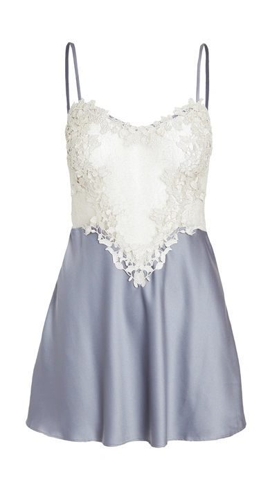 Flora Nikrooz Showstopper Charmeuse Chemise With Lace In Storm