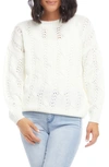Karen Kane Cable Knit Sweater In Cream