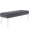 Modway Valet Velvet Bench In Gray