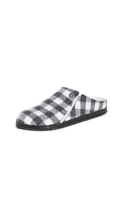 Birkenstock Zermatt Genuine Shearling Lined Slipper In Black + White