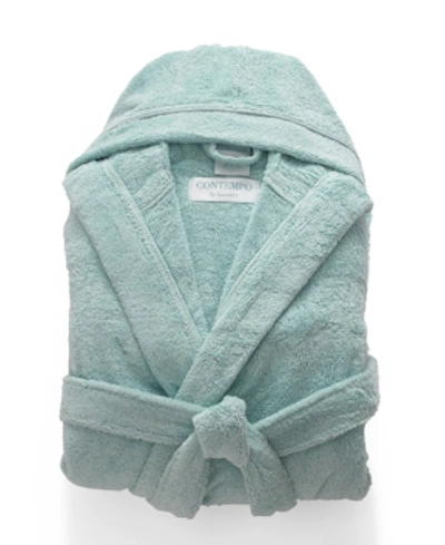 Cassadecor Turkish Terry Hooded Bath Robe Bedding In Ice Blue