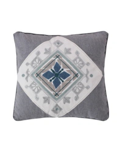 Levtex Tania Crewel Medallion Decorative Pillow, 18" X 18" In Grey