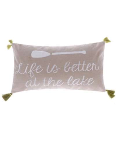 Levtex Life Is Better At The Lake Decorative Pillow, 12" X 24" In Natural