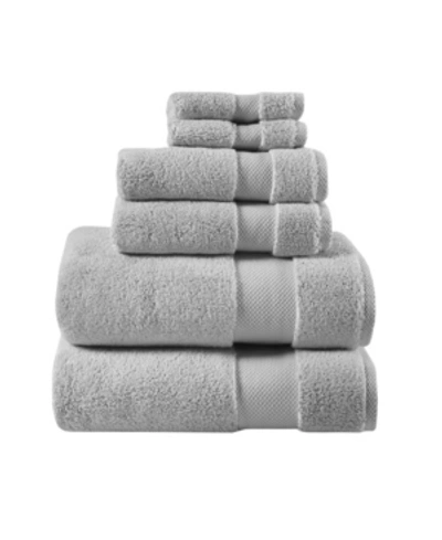 Madison Park Splendor Cotton 6-pc. Towel Set Bedding In Grey