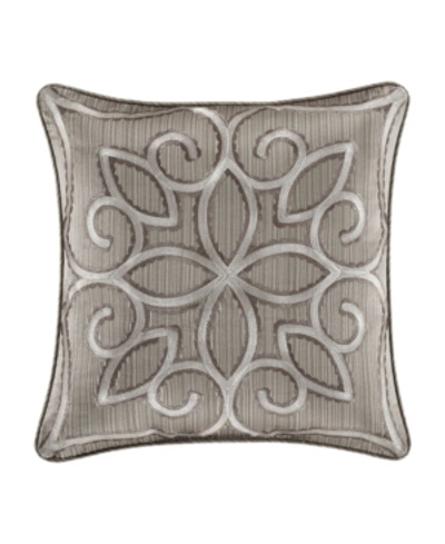 J Queen New York Deco Decorative Pillow, 18" X 18" In Silver-tone