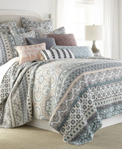 Levtex Addie Mediterranean Medallion Reversible Twin Quilt Set In Teal