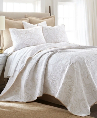Levtex Perla Embroidered King Quilt Set In White