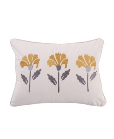 Levtex St. Claire Floral Embroidered Decorative Pillow, 14" X 18" In Cream
