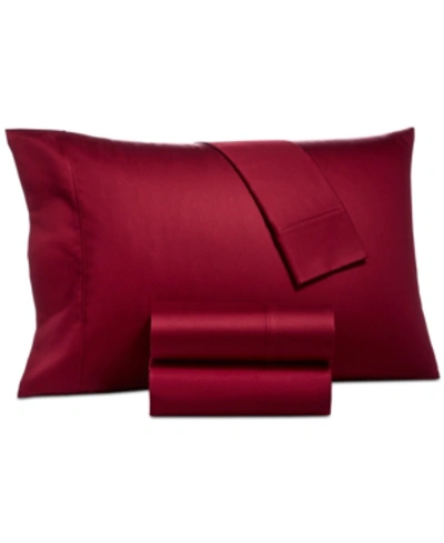 Aq Textiles Camden Sateen 1250 Thread Count 4 Pc. Sheet Set, King Bedding In Red