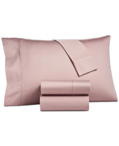 Aq Textiles Camden Extra Deep Pocket Sateen 1250 Thread Count 4 Pc. Sheet Set, Queen Bedding In Blush