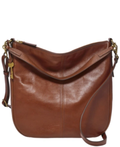 Fossil Jolie Suede Leather Hobo Bag In Brown
