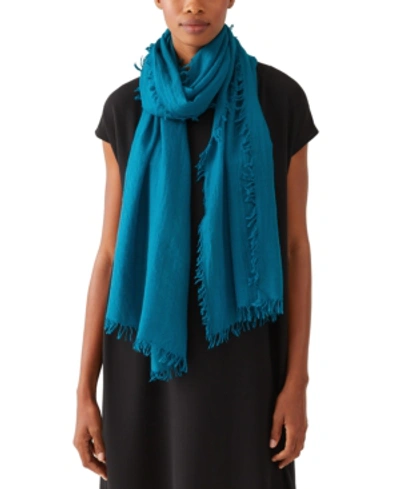 Eileen Fisher Fringed Scarf In Jadeite