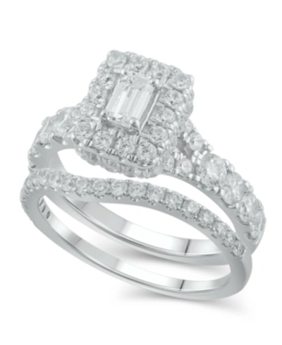 Macy's Diamond Halo Emerald Bridal Set (2. Ct. T.w.) In 14k White, Yellow Or Rose Gold In Yellow Gold