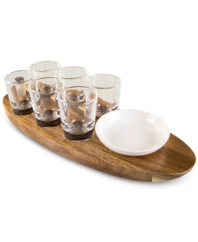 Picnic Time Legacy By  Cantinero Shot Glass Serving Tray In Brown