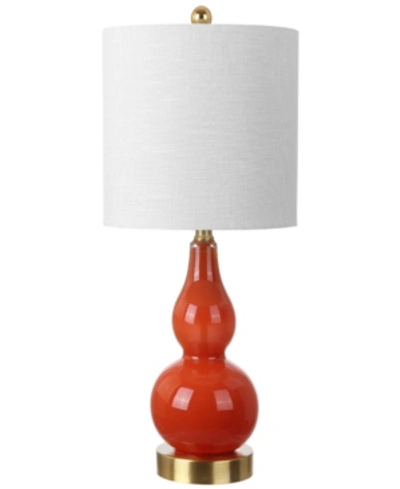 Jonathan Y Anya Mini Glass Led Table Lamp In Orange